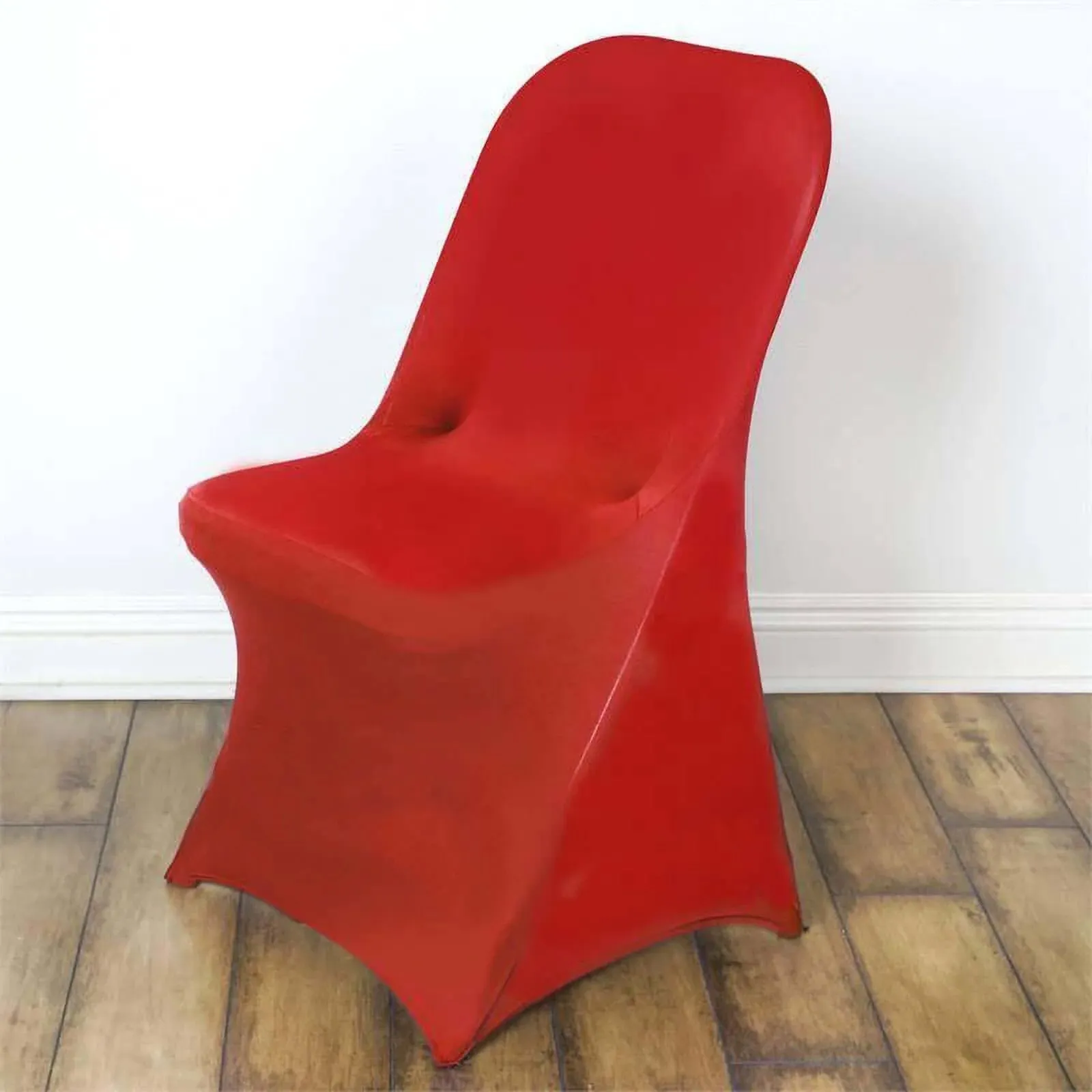 10 Pack Red Spandex Folding Slip On Chair Covers, Stretch Fitted Chair Covers - 160 GSM