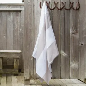 Khaki and White Stripe Beach Towel