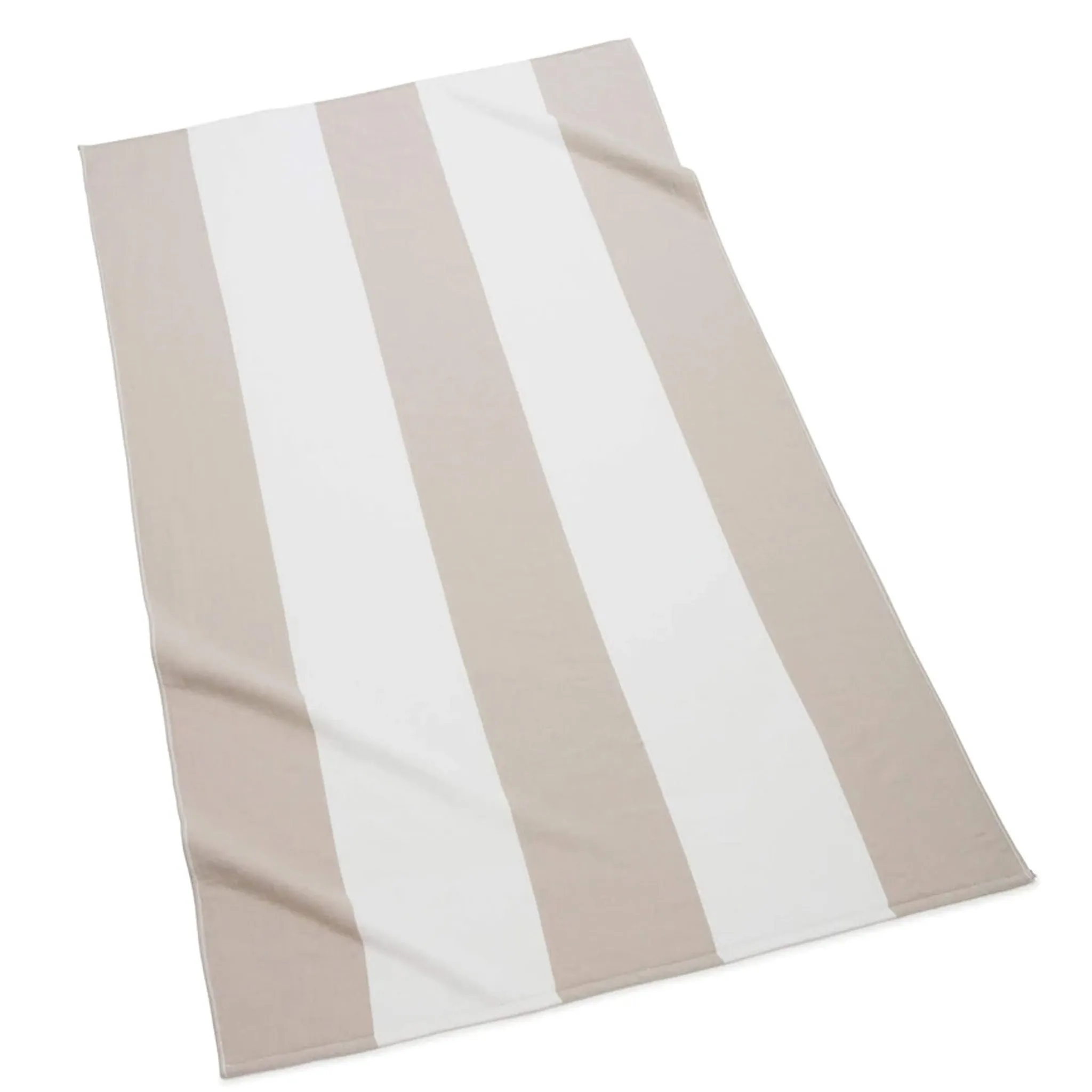 Khaki and White Stripe Beach Towel