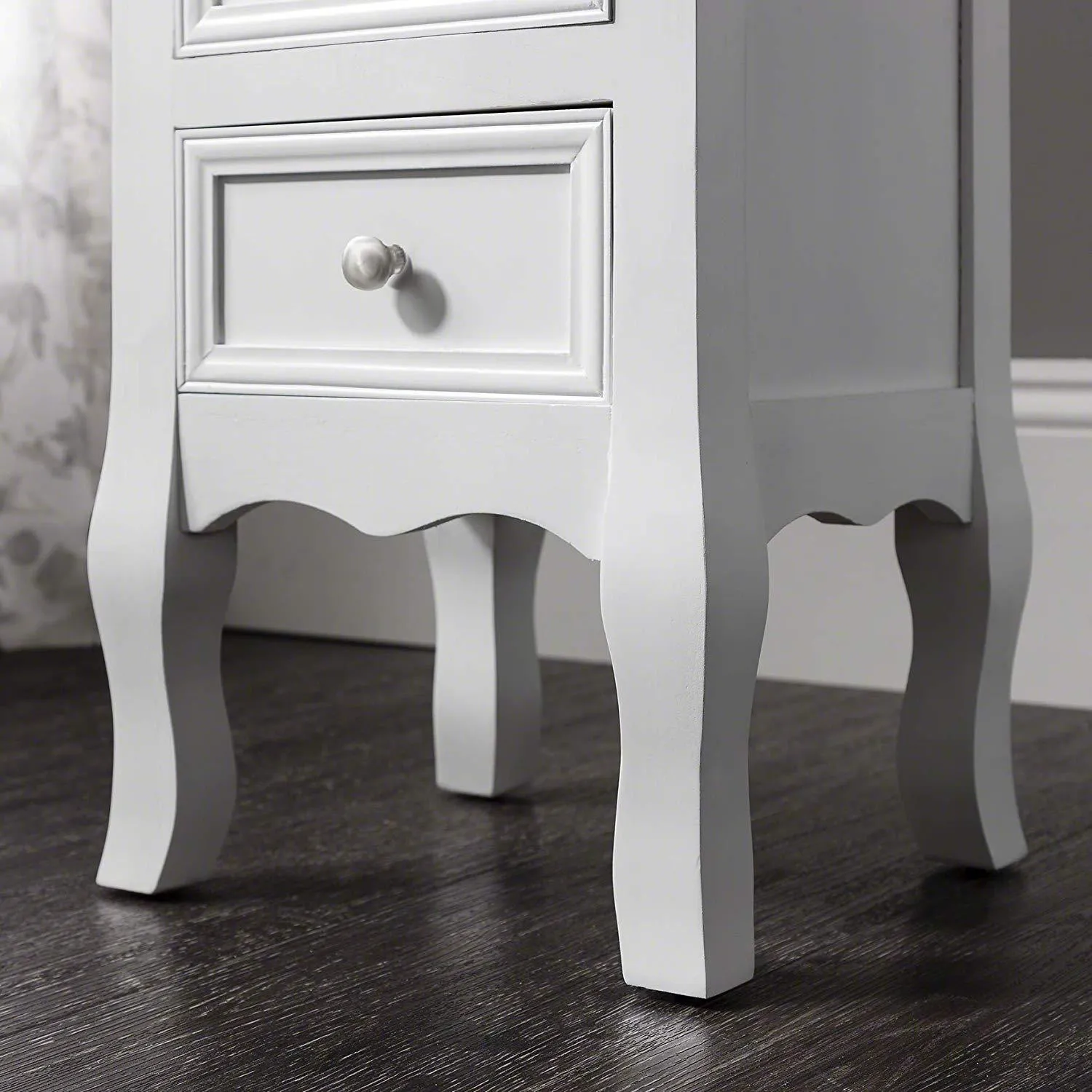 White Bedside Tables Fully Assembled - Set of 2
